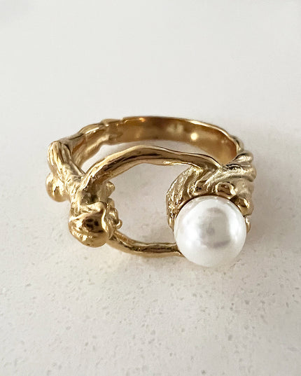 Twisted Pearl Ring