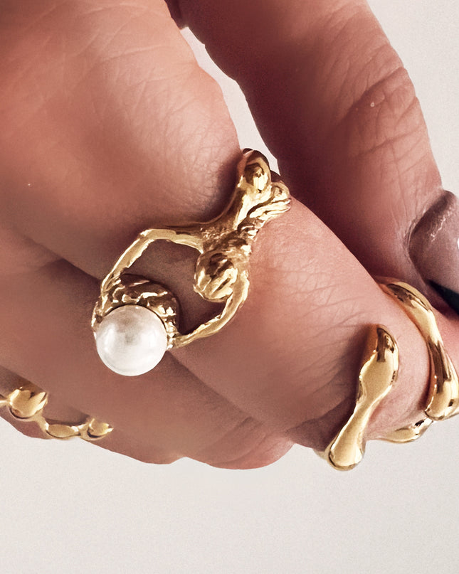 Twisted Pearl Ring