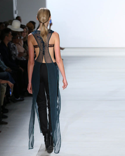 Black Trousers with Lace Inserts