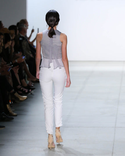 Satin and Chiffon Peplum Top