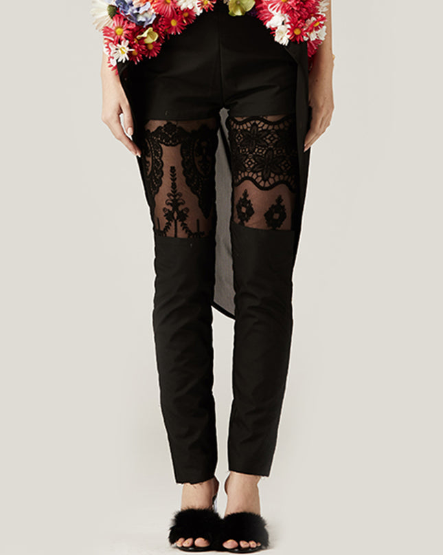 cigarette pants with lace Sandro Guipure trousers in Ecru at Nordstrom, size 36 Eu The Black Cigarette Pants in size M embody the essence of Viktor Viktor&Rolf Black Cigarette Pants